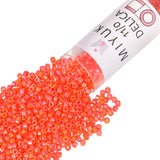 Miyuki Delica Seed Beads - Size 11/0 (1.6 mm), DB0161, Opaque Orange AB, 7.2 g, Approx. 1440 Beads, Made in Japan