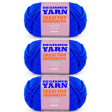 60g Diamond Blue Yarn for Crocheting and Knitting;66m (72yds) Cotton Yarn for Beginners with Easy-to-See Stitches;Worsted-Weight