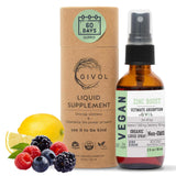 GIVOL Organic ZINC Boost Mist 40 mg (Extra Strength) - Sugar Free with Vit C and Elderberry Extract - Vegan Liquid Spray for Kid