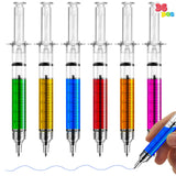 JOYIN 36pk Retractable- Syringe Pens Bulk Party Favors Fun Nurse Pens, Multi Color Novelty Nursing School Supplies, Halloween Pa