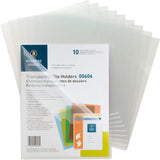 Business Source 00606 File Holders, Poly, Waterresistant, 11Inch x81/2Inch , 10/PK, CL