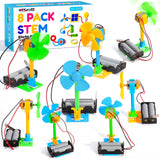 Bulk STEM Kits - 8 Set Electrical Fans, Girls Boys Crafts Science Kits for Kids Age 8-12, STEM Toys for Boys 6-8 8-10 6 7 8 10 1