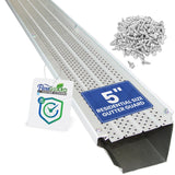 FlowGuard USA Made Professional DIY 5 Inch 50-Year Gutter Cover System - White - Aluminum Gutter Guards - 5100 Feet - by FlexxPo