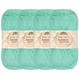 JubileeYarn Baby Soft Bamboo Cotton Yarn - 50g/Skein - Caribbean Reef - 4 Skeins