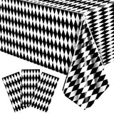 Irenare Black and White Checkered Tablecloths Alice Tablecloths Plastic Gingham Table Cover for Wonderland Party Sock Hop Party