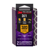 3M Pro Grade Precision 3-in-1 Sanding Sponge, 320 Grit X-Fine, 2 Sponges, Washable & Reusable, for Wood, Metal, Drywall, and Pai