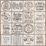 Mandala Soul 16 Pieces Inspirational Word Stencils Kit Large Motivational Stencil Reusable Phrase Word Template Family Sign Sten