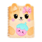 VOTUM Kawaii Puppy Dog Fuzzy Spiral Notebook for Girls, 8.5x11, 100 Sheets