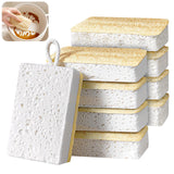 Natural Loofah Kitchen Sponges, 8 Pack Eco Compostable Cellulose Dish Washing Scrubbers, NonScratch PlasticFree Cleaning Spong
