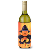 Halloween Pumpkin And Bat Fleur De Lis Wine Bottle Beverage Insulator Beverage Insulator Hugger