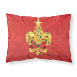 Caroline'S Treasures 8185Pillowcase Christmas Fleur De Lis Tree With Lights Moisture Wicking Fabric Standard Pillowcase, Large