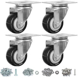 Finnhomy Swivel Casters Wheels Set of 4 Heavy Duty Plate Casters 2 Inch Premium Polyurethane PU Wheels for Furniture/Workbench L