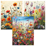 igoodom Wild Flowers Diamond Art Kits for Adults, 3 Pack Flowers Diamond Painting Kit, Full Drill Round Flower Diamond Art Kits,