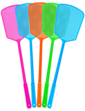 Fly Swatter,5 Pack Plastic Heavy Duty Manual Fly Killer, Long Handle Flyswatter, Large Bug Swatters That Work for Indoor and Out