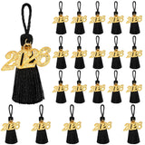JULMELON 20 Pcs 2026 Mini Tassels Graduation, Black Silk Tassels 2.4 Inch Small Bookmark for Graduation Decor Party Favors DIY P