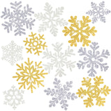 Whaline 48Pcs Christmas Snowflake Cut-Outs Glitter Silver Gold White Cutouts Double-Sided Cut-Outs with Glue Point for Xmas Wint