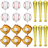 Skylety 18 Pieces 18 Inch Baseball Balloons Baseball Foil Balloons 20 Inch Glove Jumbo 30 Inch Bat for Birthday Sports Theme Par