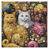 FHBUBPUP Cat Diamond Art Painting Kits for Adults, 5D Special Shape Diamond Art for Beginners, Flower Rhinestones Gem Art Craft