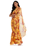 Satrani Womens Woven Polyester Saree (1850ST173_Yellow)