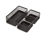 TRU RED Stackable Wire Mesh Desk Organizer, 3Compartment