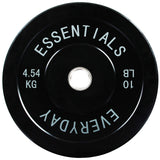 Fitvids Color Coded Olympic Bumper Plate Weight Plate w Steel Hub, Single, Black (NEWEE)