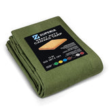 Zuperia Heavy Duty Canvas Tarp (10' x 12' ft - Pack of 1) with Rustproof Grommets, UV Resistant & Tear Resistant Multipurpose Ta