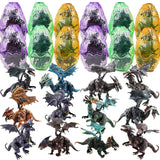 Liberty Imports 12 Pack Deluxe 3D Action Figures Realistic Figurine Puzzles in Jurassic Hatching Eggs - Ideal Kids Toy Party Fav