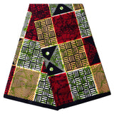 BintaRealWax African Fabric 6 Yards Tribal Wax Print Geometric Pattern Ankara Fabric for Sewing Clothes
