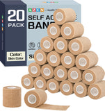 AZEN 20 Pack Self Adhesive Bandage Wrap, Elastic Cohesive Bandage Wrap, Skin Color Athletic Tape, Vet Wrap, Ankle Tape