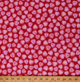 Cotton Candy Hearts Valentine's Day Conversation Hearts Sweethearts Love XOXO Hugs and Kisses Red Cotton Fabric Print by The Yar