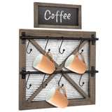 Autumn Alley Rustic Farmhouse Mug Rack Wall Mounted with Blackboard for Coffee Sign Decor Galvanized Farmhouse Kitchen Decor
