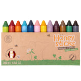 Honeysticks Super Jumbo Crayons (12 Pack) - Non Toxic Crayons for Kids - 100% Pure Beeswax and Food Grade Colors - For Toddlers
