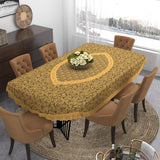 EASTTARDOMM 6Seater Oval Shape Dining Table Cover I Table Protector Cover for Dining I Table Cloth for Dinner Table (Gold)
