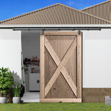 DIYHD 12FT Ceiling Mount Black Sliding Barn Door Hardware, Low Ceiling Compatible, Exterior Box Track Kit for Outdoor Use, Fits