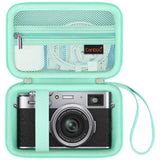 Canboc Carrying Case for Fujifilm X100V/ X100VI/ X100F/ X100S Digital Camera, Zipper Mesh Pocket fit USB Cable, Green (Case Only