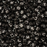 495pcs John Bead 7mm Black Round Acrylic Alphabet Beads for DIY Craft Jewelry Bracelet Necklace Making