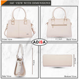Adisa Gold Square Handbag Shoulder Bag For Women And Girls With Sling Belt (Ad4081-Cre),Off White,,B0DSJ5FSM6