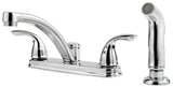 Pfister LF0354THC Delton 2-Handle Kitchen Faucet with Side Spray, Polished Chrome, 1.8 gpm