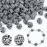 Dowarm 110PCS 10MM Rhinestone Beads for Jewelry Making, Round Polymer Clay Crystal Beads for Crafts Bracelet Baseball Necklace E