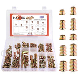 191 PCS Threaded Inserts for Wood, 1/4-20, 5/16-18, 3/8-16 Threaded Wood Inserts Furniture Screw Assortment, Wood Threaded Inser