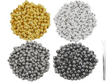 Pamir Tong 2000pcs 5mm Assorted Space Loose Beads Metal Seamless Smooth Round Beads Rondelle Slide Ball Beads for DIY Jewelry Ma
