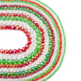 Elecrelive 1340pcs Christmas Briolette Crystal Glass Beads AB Color Faceted Rondelle Crystal Beads for DIY Jewelry Making Bracel