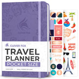 Clever Fox Travel Journal Pocket - Vacation & Road Trip Itinerary Planner Organizer & Traveling Memory Diary - Small Traveler No