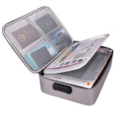 Shreeshann Document Bag With Lock,Fireproof 3Layer File Storage Case With WaterResistant Zipper,Document Safe Portable Travel