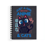 Plan To Gift Cat Anime Spiral Wiro Unruled Blank Pages Notebook Diary Journal Drawing Book SizeA5(6X9 Inches) (Cat Anime)