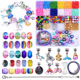 2880pcs Girls Toys Bracelet Making Kit,Beads Charm Jewelry Making Kit Supplies,Clay Beads Unicorn/Mermaid Crafts Birthday Christ
