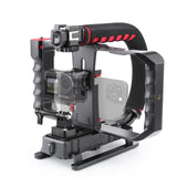 Zeadio Camera Smartphone Handheld Stabilizer, Triple Cold-Shoe Handle Grip Compatible with All Camera Action Camera DSLR Smartph