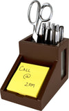 Victor B9505 Desk Pencil Cup with Angled Note Holder, Frosted Glass Window For Professional Look, Great in any Home or Office, M