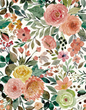 JiffDiff Floral Wallpaper Peel and Stick Pink Floral Wall Mural Removable Peony Roses Wallpaper Nursery Wall Decor (Camellia, 17