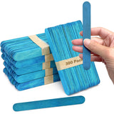 CraftySticks- 300 Pack, 6 Inch Blue Color, Jumbo Wood Popsicle Sticks for Crafts, Home, School Art, Building, Learning, Wood Ton
